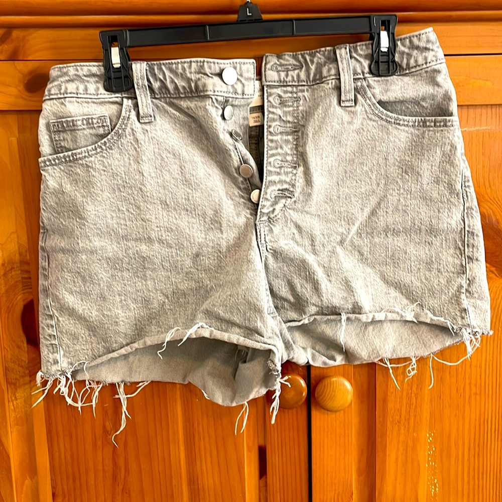 White wash grey cut offs